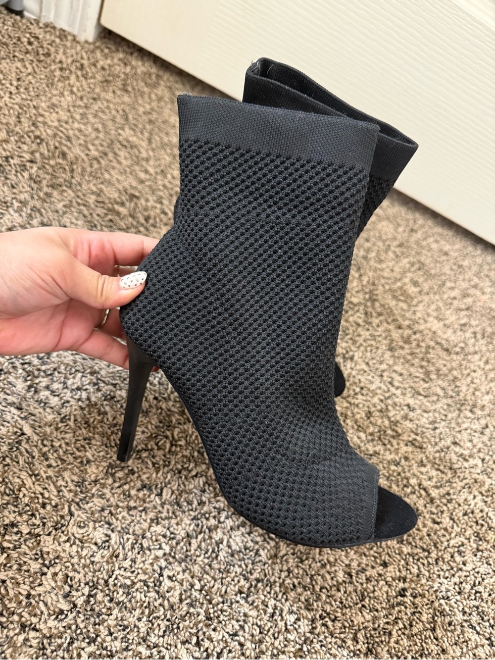 Midnight Muse Peep-Toe Booties
